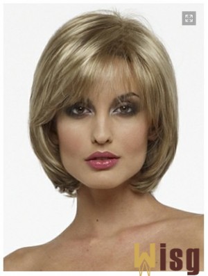 Capless Chin Length Straight Blonde Fashion Bob Wigs