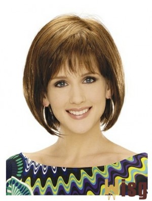 Capless Chin Length Straight Blonde Natural Bob Wigs