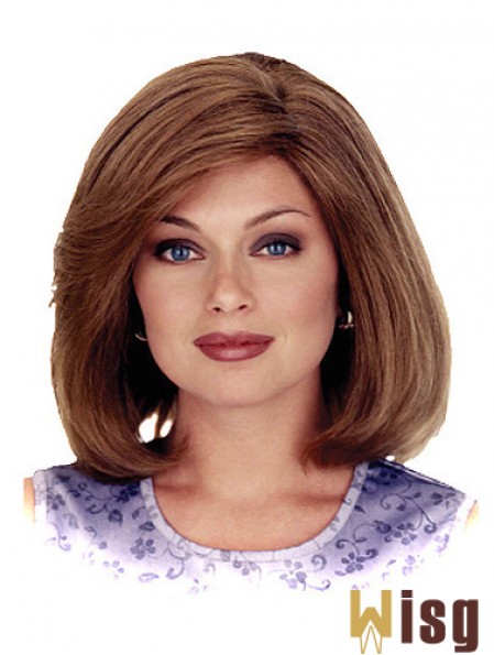 Straight Shoulder Length Auburn 12 inch 100% Hand-tied Ideal Bob Wigs