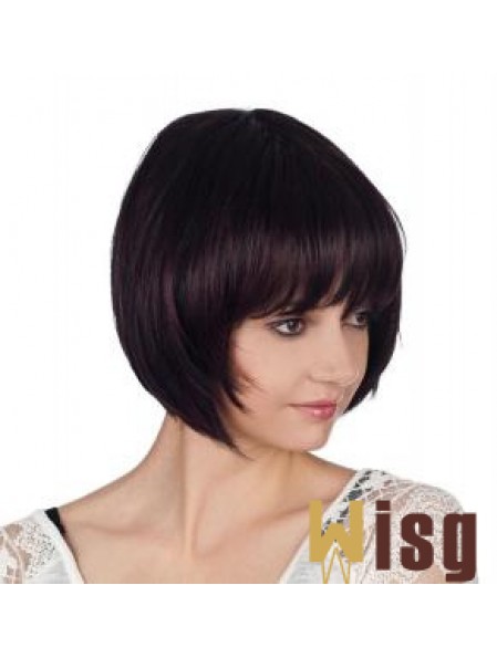 Straight Chin Length Auburn 10 inch Capless Cheap Bob Wigs