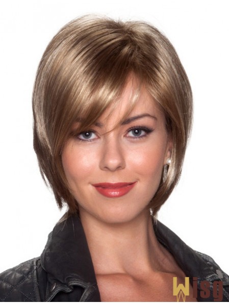 Straight Chin Length Blonde 10 inch Capless Affordable Bob Wigs