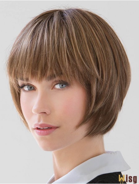 Straight Chin Length Blonde 10 inch Capless Good Bob Wigs