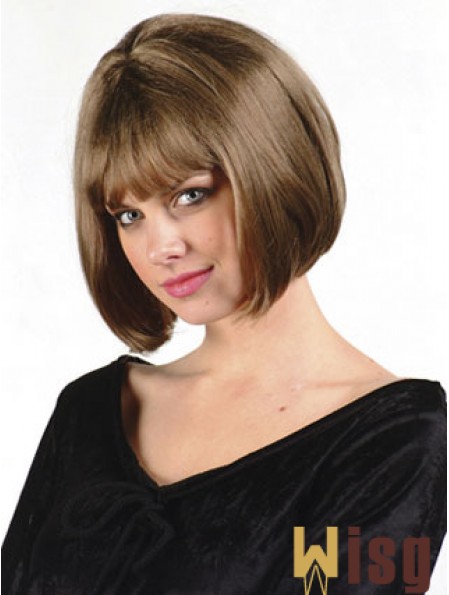 Capless Chin Length Straight Brown Cheap Bob Wigs