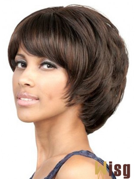 Capless Chin Length Wavy Brown Suitable Bob Wigs