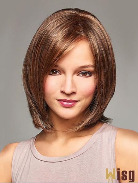 Blond Bob Wigs With Monofilament Straight Style Chin Length