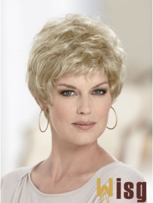 Boycuts Wavy Blonde Capless Discount Short Wigs