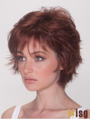 Best Wigs With Synthetic Capless Auburn Color Straight Style