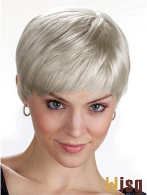 Ladies Grey Wigs UK With Capless Grey Cut Chin Length