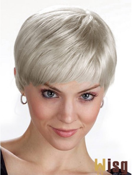 Ladies Grey Wigs UK With Capless Grey Cut Chin Length