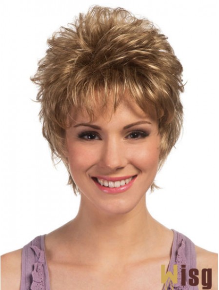 Boycuts Cropped Blonde Curly High Quality Petite Wigs