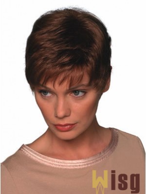 Boycuts Straight Auburn Capless Soft Short Wigs