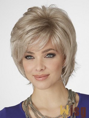 Wigs Blonde Bob With Capless Wavy Style Chin Length