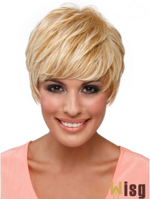 Boycuts Straight Blonde Capless Top Short Wigs