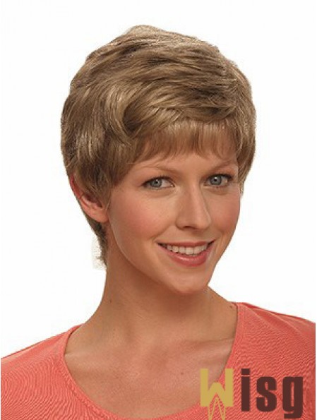 Boycuts Wavy Brown Capless Incredible Short Wigs