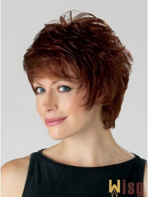 Wavy Layered Short Convenient Auburn Synthetic Wigs