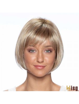 9 inch Best Straight Bobs Blonde Short Wigs