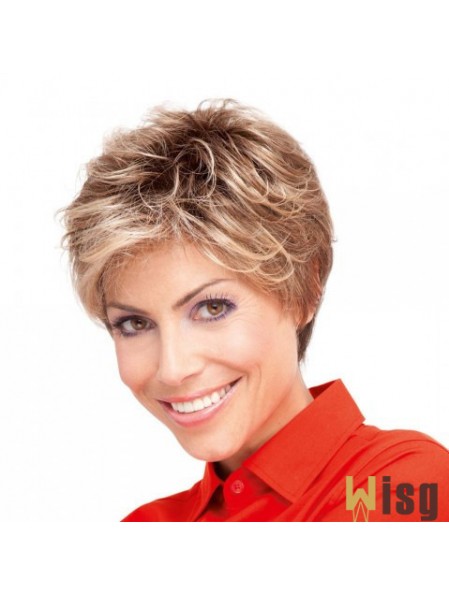 5 inch Good Curly Layered Blonde Short Wigs