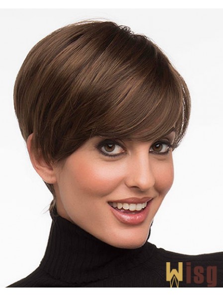 6 inch Fashion Straight Layered Brown Short Wigs