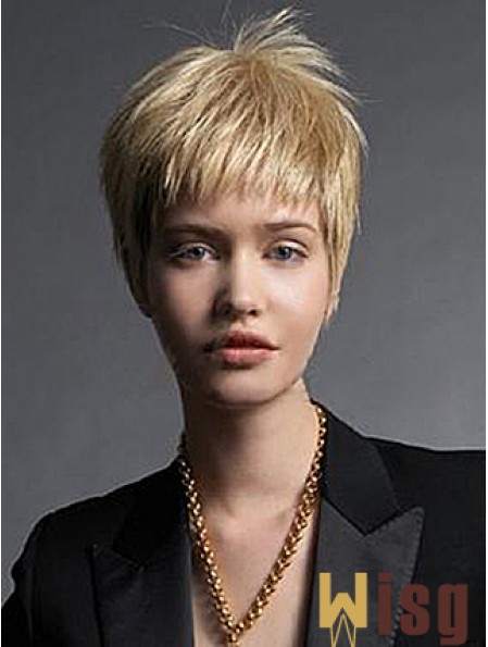 Boycuts Straight Blonde Capless Fabulous Short Wigs