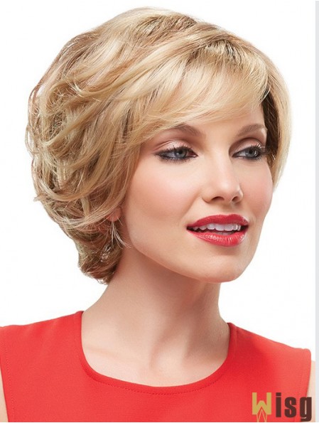 10 inch Gorgeous Wavy Layered Blonde Short Wigs