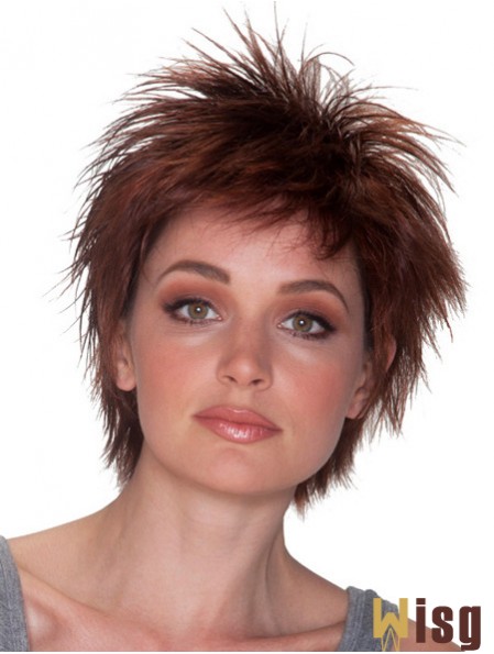 8 inch Exquisite Straight Layered Auburn Short Wigs