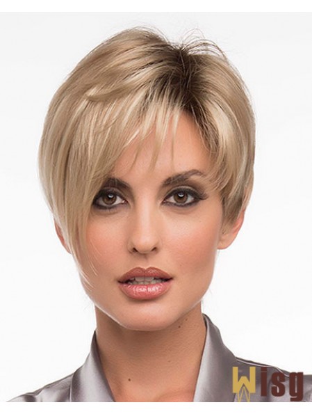 6 inch Suitable Straight Layered Blonde Short Wigs