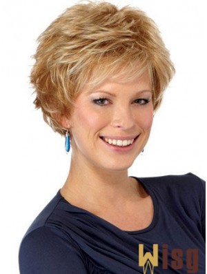 Boycuts Wavy Auburn Capless Hairstyles Short Wigs