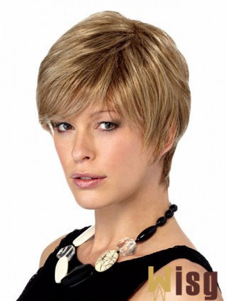 Boycuts Straight Blonde Capless Stylish Short Wigs