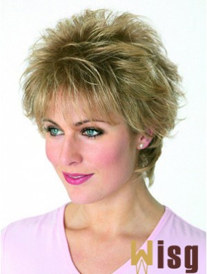 Boycuts Wavy Blonde Capless Cheapest Short Wigs