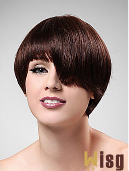 Boycuts Straight Auburn Capless Comfortable Short Wigs