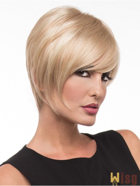 8 inch Discount Straight Layered Blonde Short Wigs