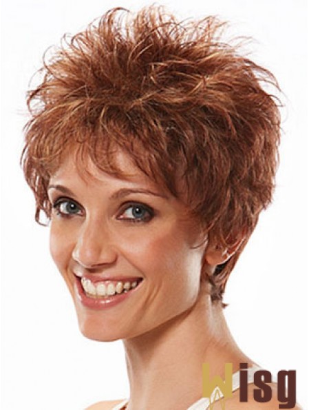 Boycuts Wavy Auburn Capless Flexibility Short Wigs