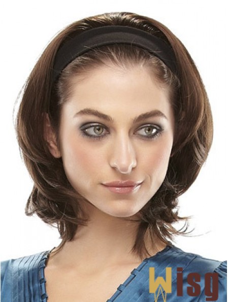 Brazilian Straight Brown Chin Length Clip In Half Wig