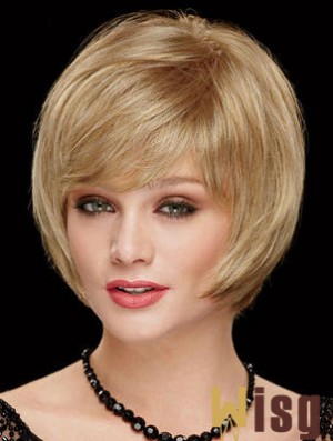 Chin Length Bobs 8 inch Straight Blonde Medium Wigs