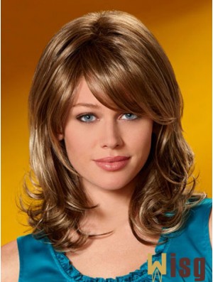 Incredible Wavy Auburn Shoulder Length Layered Medium Wigs