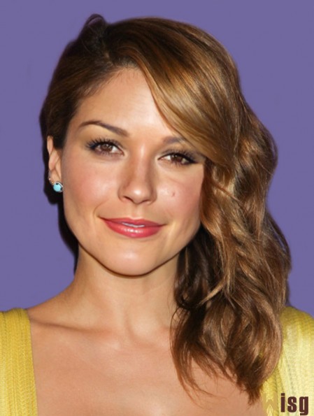 Cheapest Brown Shoulder Length Wavy 14 inch With Bangs Sophia Bush Wigs