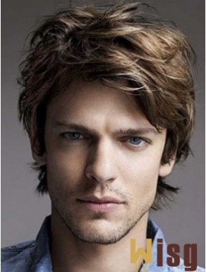 Brown Lace Front Wavy Short Layered Mens Hairstyles