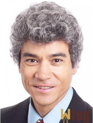 Curly 6 inch Capless Short Synthetic Old Man Wigs