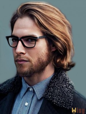 Short Brown Wavy Lace Front Remy Human Hairstyles For Men