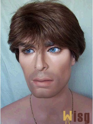 Capless Straight Brown Shory Nice Wig For Man