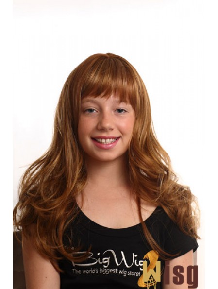 Wavy Long Auburn Synthetic Capless Kids Wigs