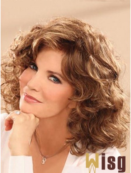 Shoulder Length Wavy Layered Full Lace Brown Comfortable 14 inch  Wigs