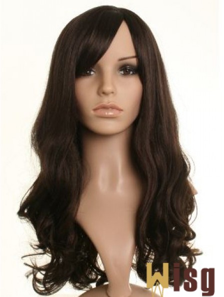 Beautiful Brown Long Wavy 21 inch With Bangs Celebrity Wigs