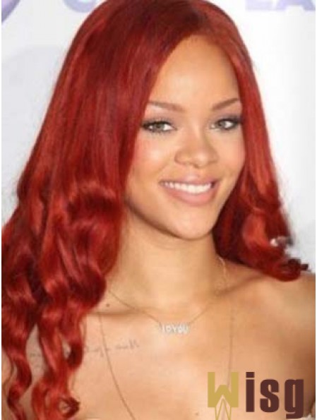 Red Wavy Without Bangs Lace Front 20 inch Top  Wigs