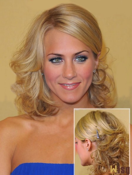 Beautiful Blonde Shoulder Length Curly 14 inch Layered  Wigs