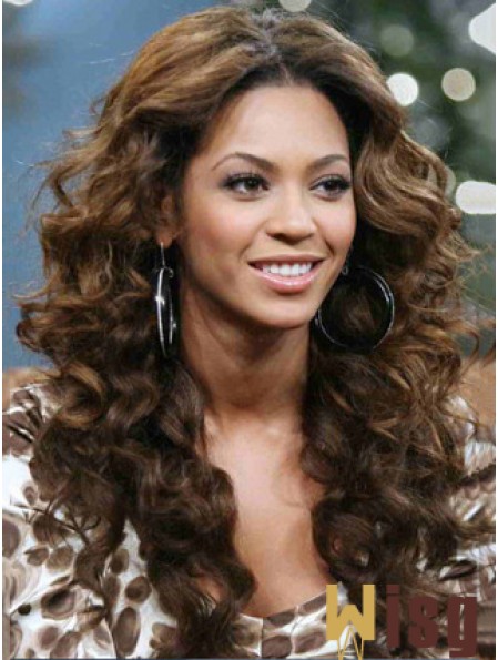 Brown Long Curly Without Bangs Full Lace 20 inch  Wigs