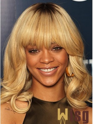 Blonde Wavy With Bangs Lace Front 14 inch Trendy  Wigs