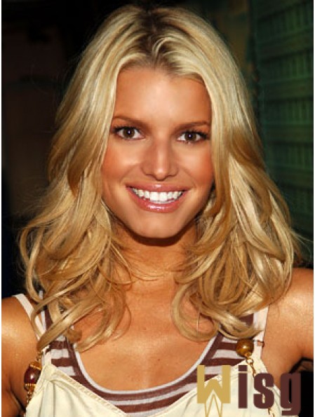 16 inch Good Blonde Long Wavy Layered Jessica Simpson Wigs