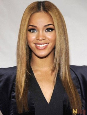 Brown Long Straight Layered Lace Front 18 inch  Wigs