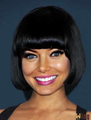 8 inch Black Straight Bobs Chin Length Fashionable Nicki Minaj Wigs